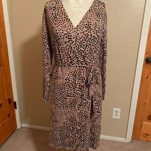 Ava & Viv Cheetah print wrap dress plus size